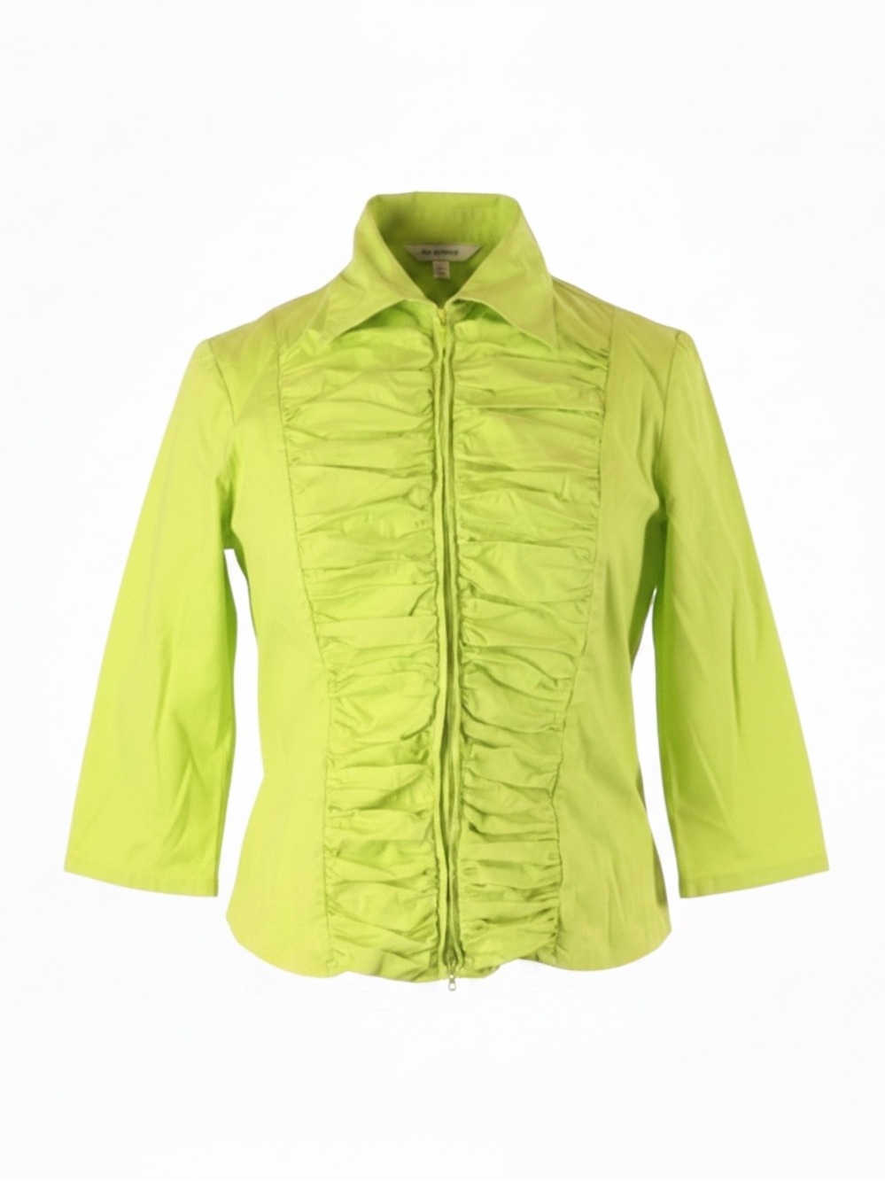 Ravel XL neon‎ green zippered ruched 3/4 length sleeves jacket